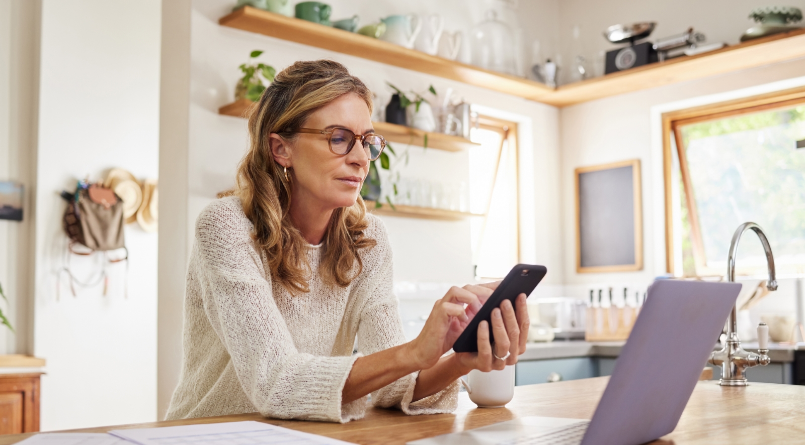 A woman doing research about a personal injury settlement